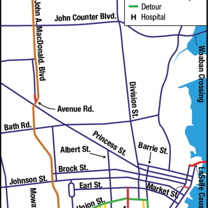 Map of downtown road closures