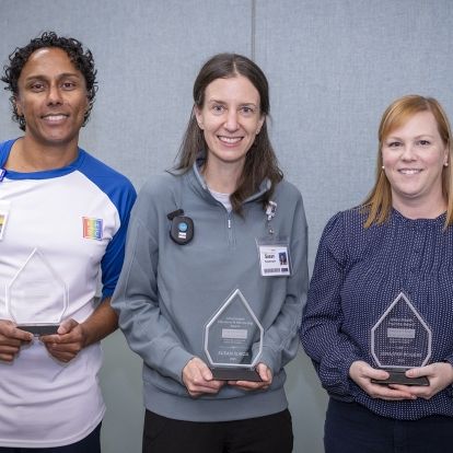The three allied health award winners.