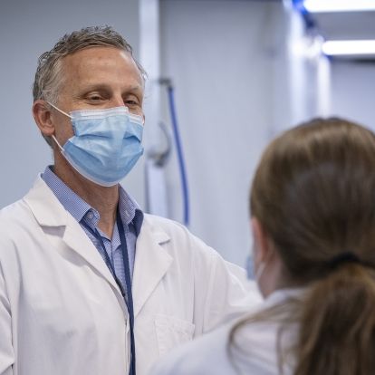 A photo of Dr. Curtis Oleschuk in KHSC's lab.
