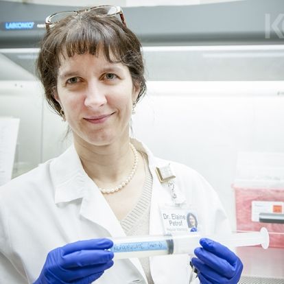 Dr. Elaine Petrof in the laboratory at KGH