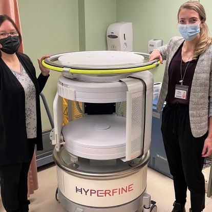 The portable MRI machine at Moose Factory hospital