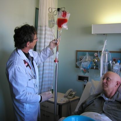 Man getting his stem cells re-infused