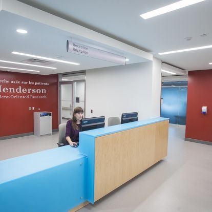 Wilma at the reception desk