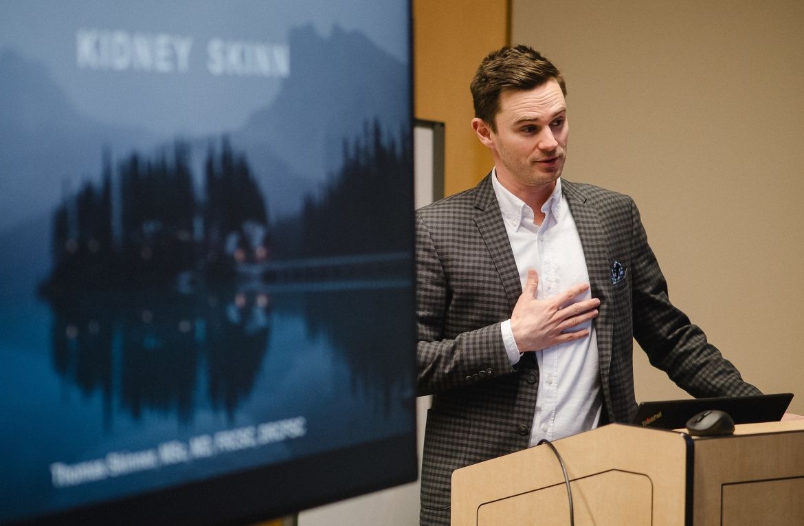 Dr. Thomas Skinner gives a presentation