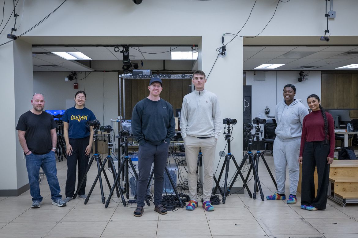 Michael Rainbow (L) with a group of students from the Skeletal Observation Lab