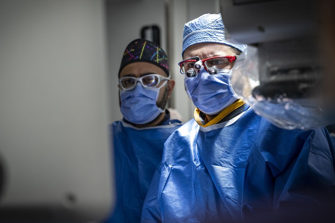 Dr. Michael Yacob completes a procedure in KHSC's operating rooms