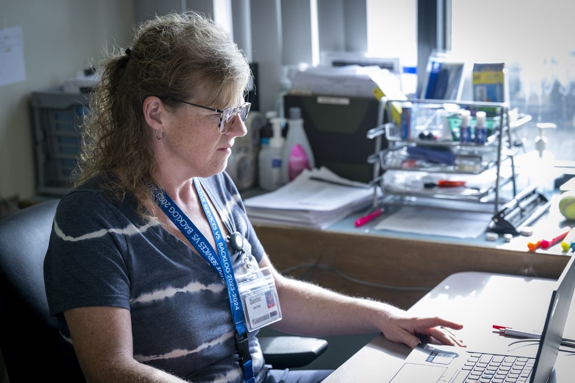 Denise Carquez at work at KHSC