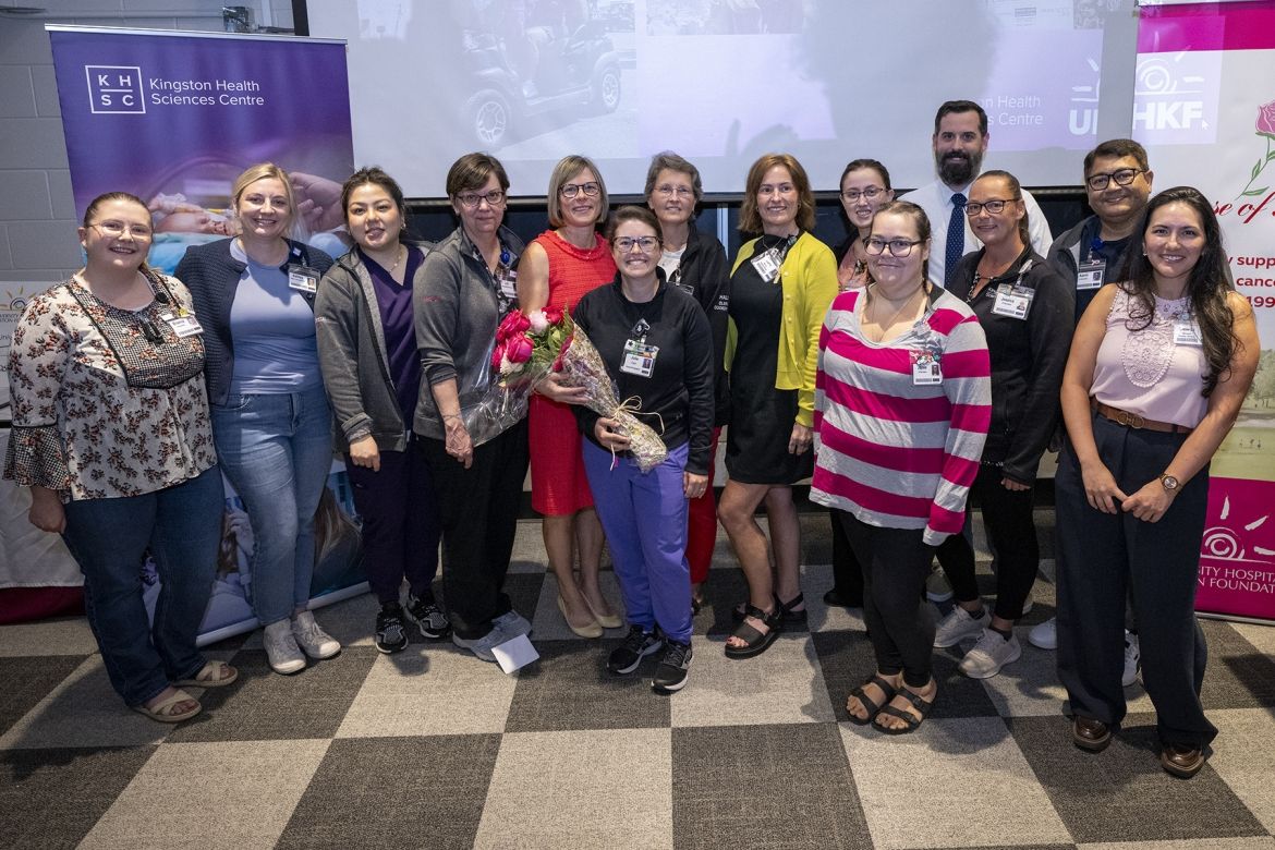 Dr. Jabs with members of KHSC's Medical Imaging department and Breast Imaging Kingston staff