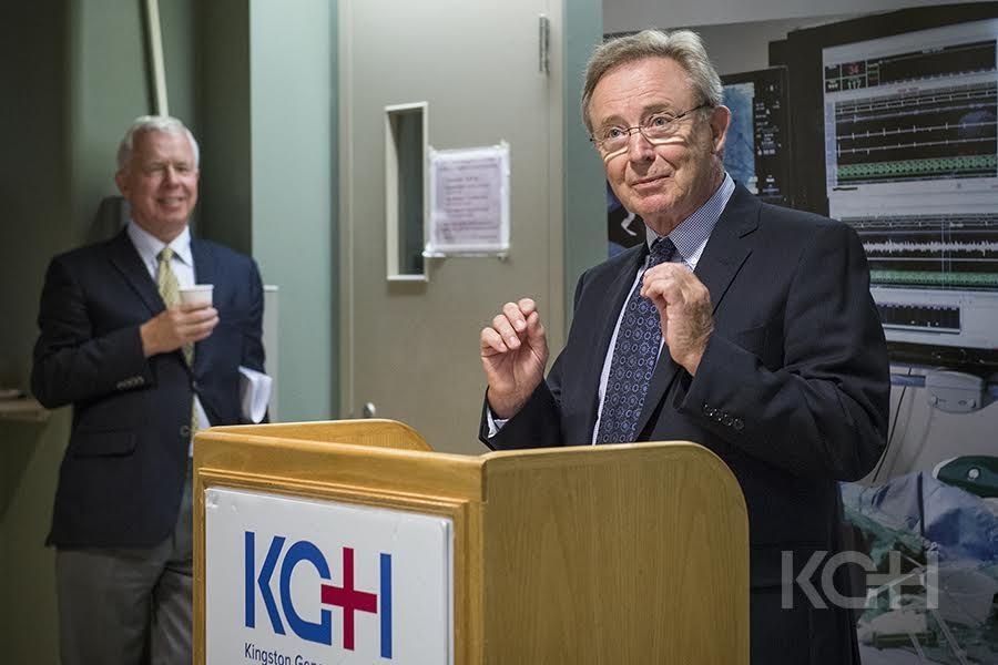Roger Deeley, President of the KGH Research Institute, speaks to donors and gusets at the event.