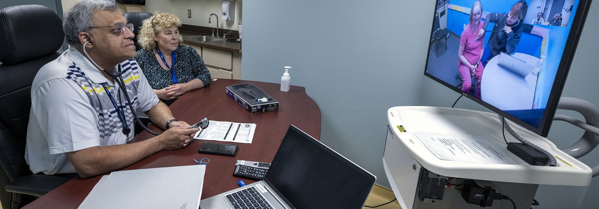 KHSC staff communicating with a patient using virtual tools