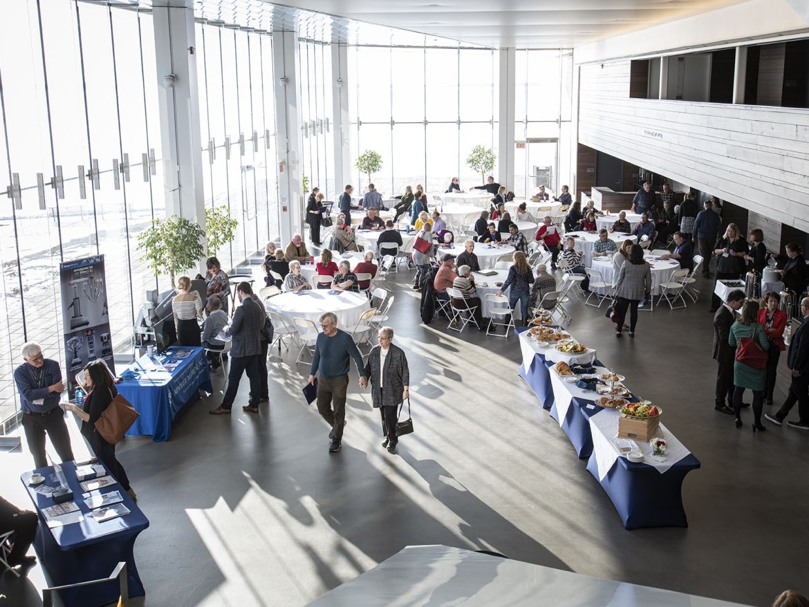 The atrium of the Isabel Bader Centre during the 2020 Colorectal Cancer Education Event.