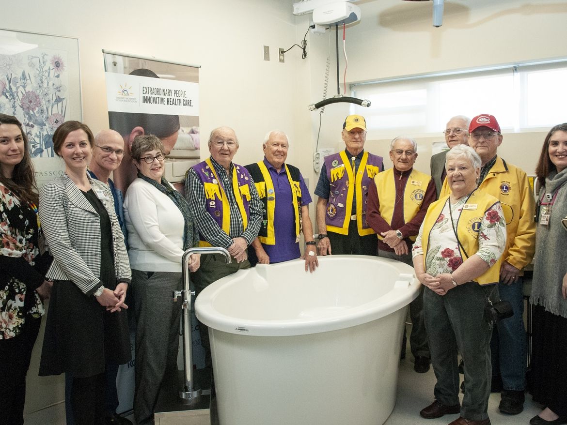 Thanks to a major gift from the Kingston Lion’s Club, KHSC was able to install to permanent birthing tubs in our Labour and Delivery Unit. The tubs can be used to help control pain through water immersion or for waterbirth under the supervision of a trained midwife.
