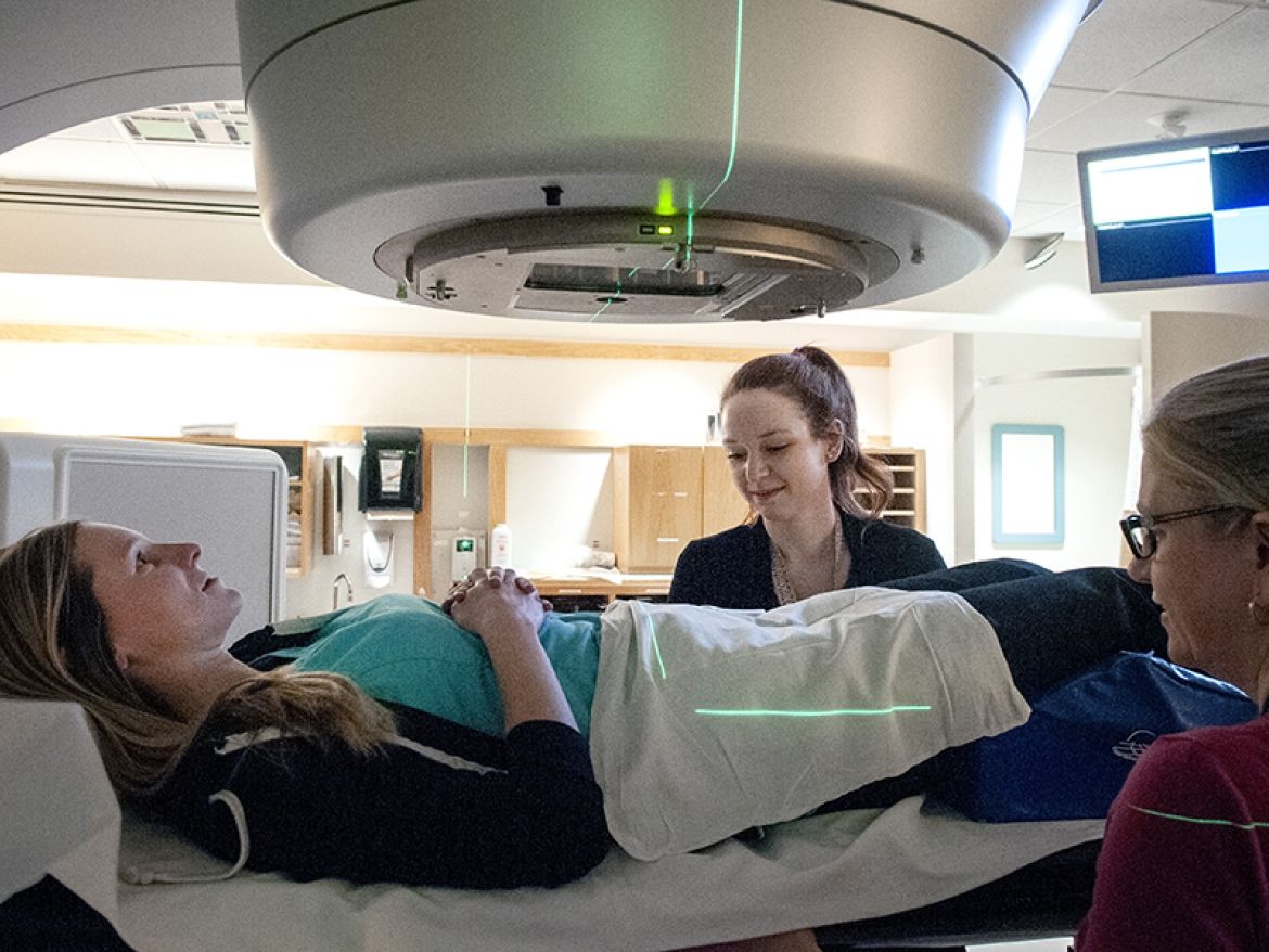 patient receiving care in the cancer centre