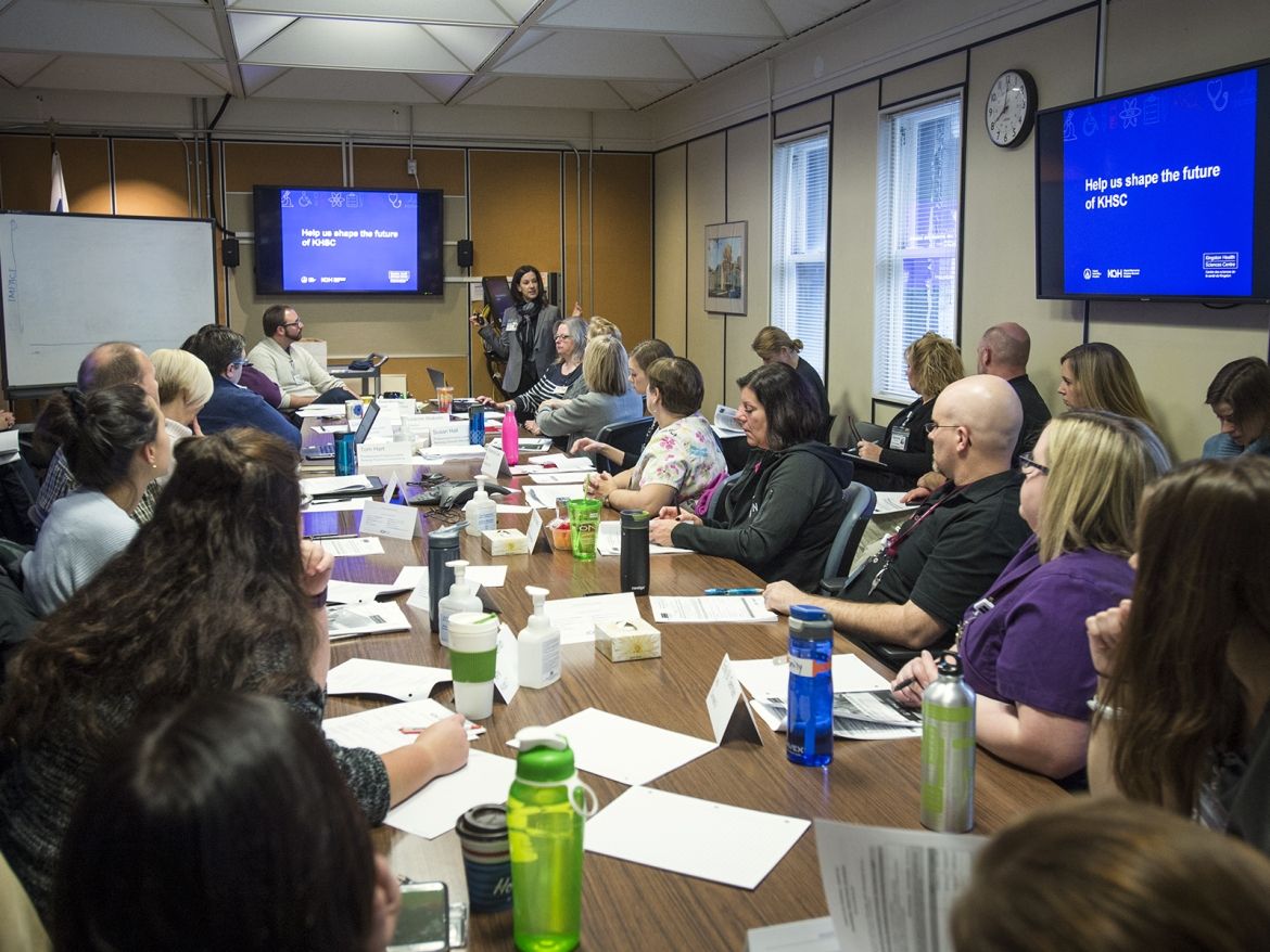 During a series of Open Forum presentations geared towards staff, everyone had the opportunity to contribute to what they thought were crucial elements to include in the mission, vision or values.
