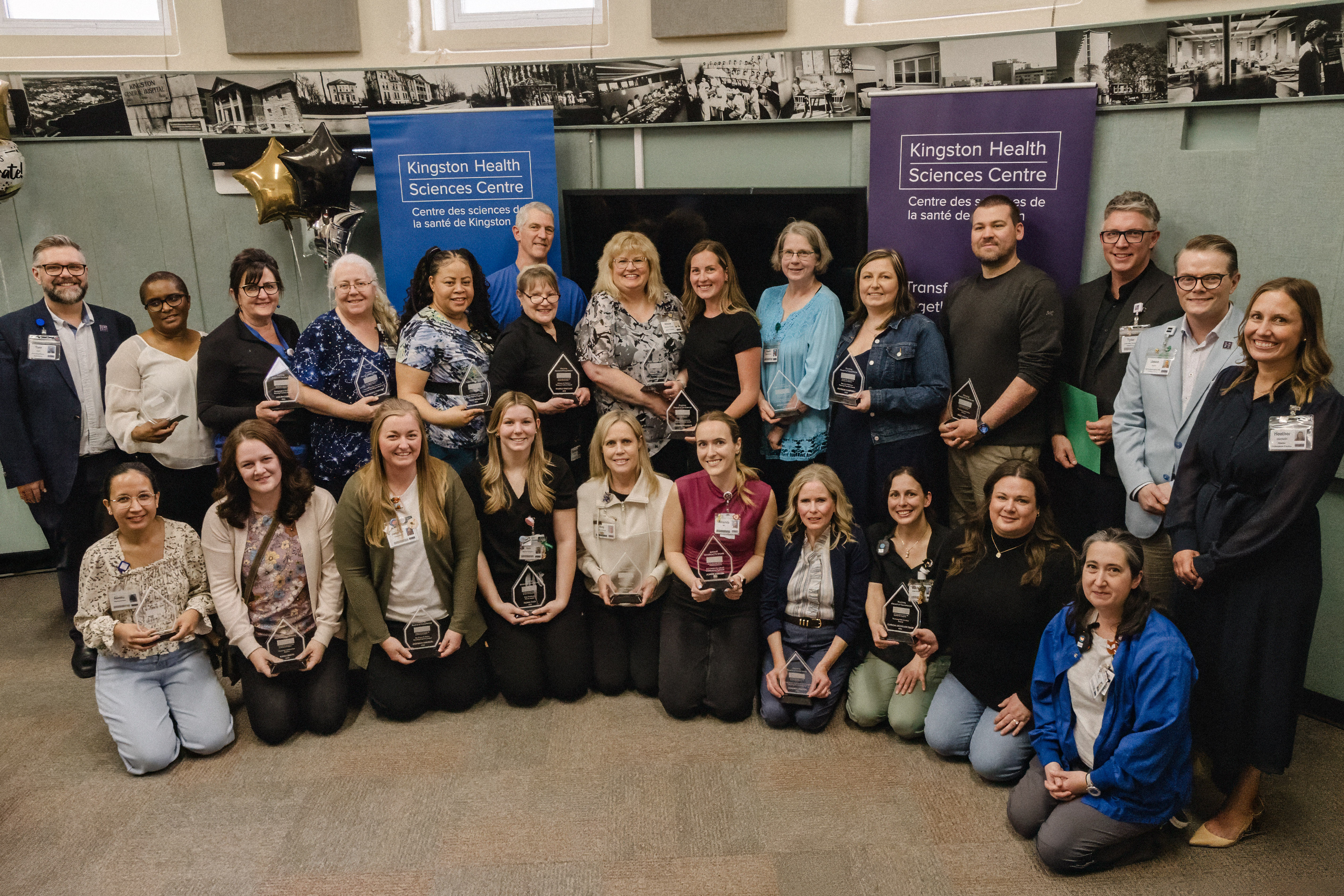 A group photo of award winners