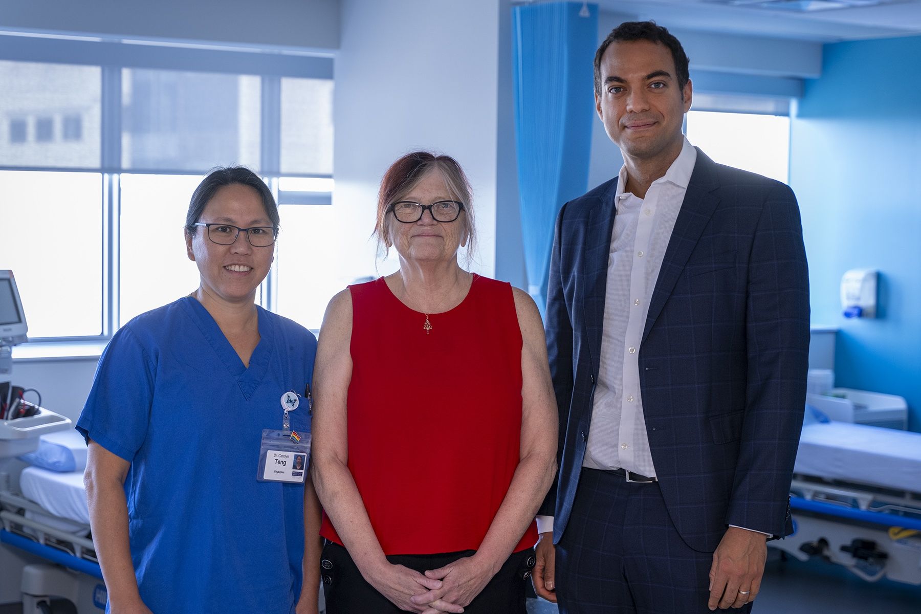 Dr. Teng, Diane Smith Merrill and Dr. Abuzeid